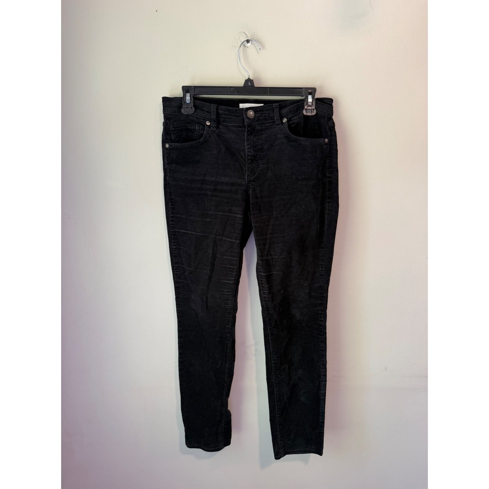 LOFT Modern Skinny Corduroy Pants Black Size 28 6 Mid Rise Five Pocket